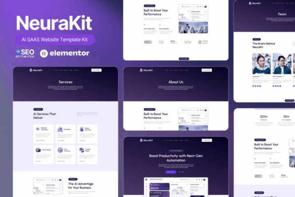 NeuraKit | AI SaaS Elementor Template Kit